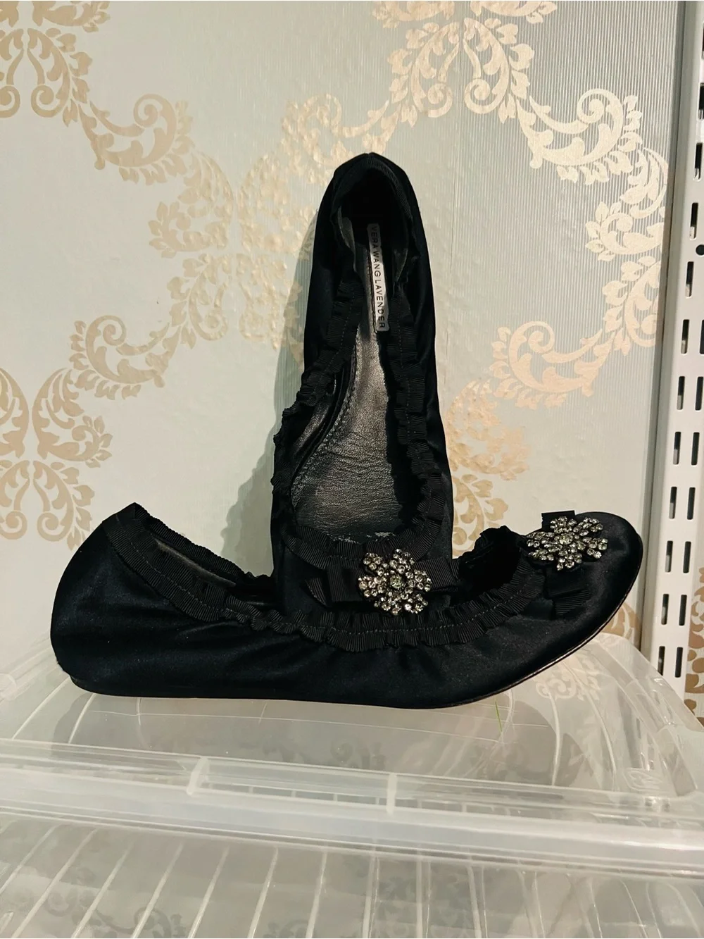 Vera Wang Lavender Satin Ballet Flats